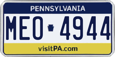 PA license plate MEO4944