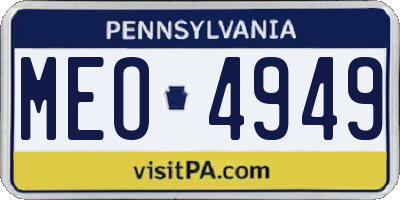 PA license plate MEO4949