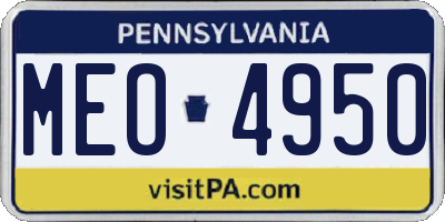 PA license plate MEO4950