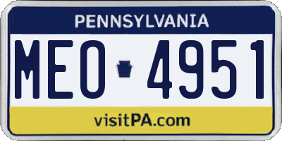 PA license plate MEO4951