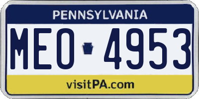 PA license plate MEO4953