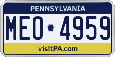 PA license plate MEO4959