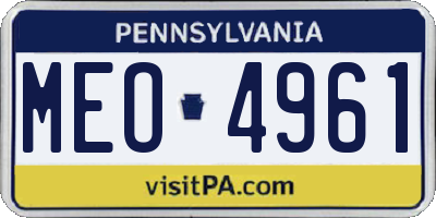 PA license plate MEO4961