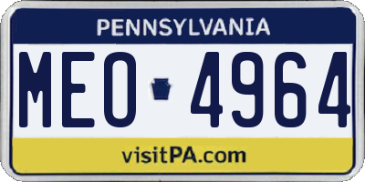 PA license plate MEO4964