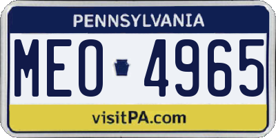 PA license plate MEO4965