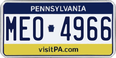 PA license plate MEO4966