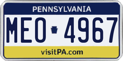 PA license plate MEO4967