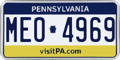 PA license plate MEO4969