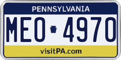 PA license plate MEO4970
