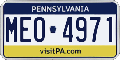 PA license plate MEO4971