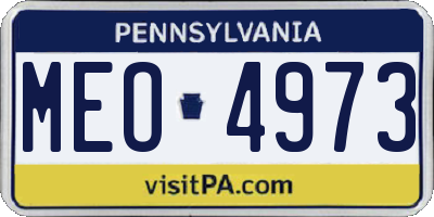 PA license plate MEO4973