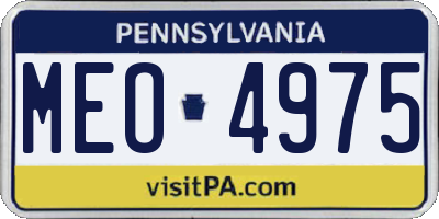 PA license plate MEO4975