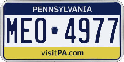 PA license plate MEO4977