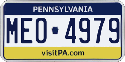 PA license plate MEO4979