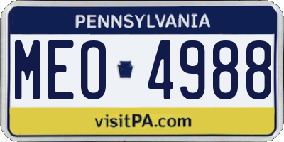 PA license plate MEO4988