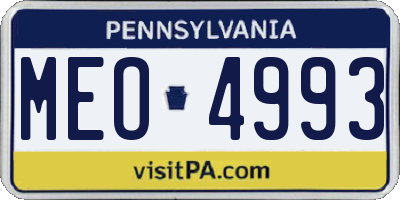 PA license plate MEO4993