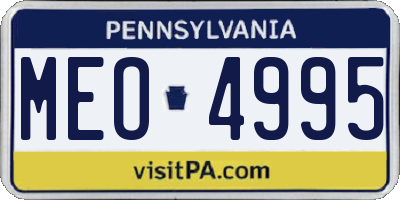 PA license plate MEO4995