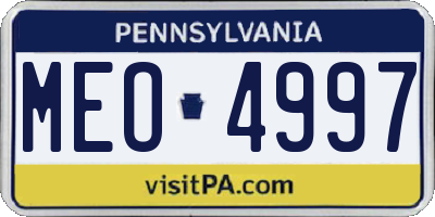 PA license plate MEO4997