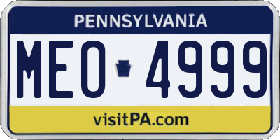 PA license plate MEO4999