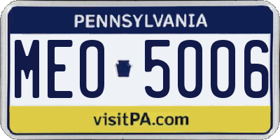 PA license plate MEO5006