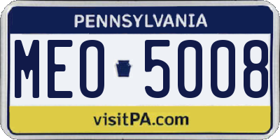 PA license plate MEO5008