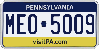 PA license plate MEO5009