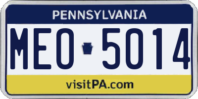 PA license plate MEO5014