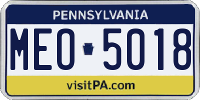 PA license plate MEO5018