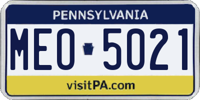 PA license plate MEO5021