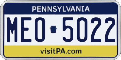 PA license plate MEO5022