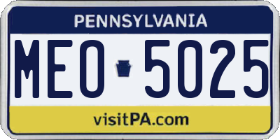 PA license plate MEO5025