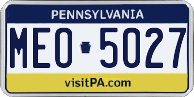 PA license plate MEO5027