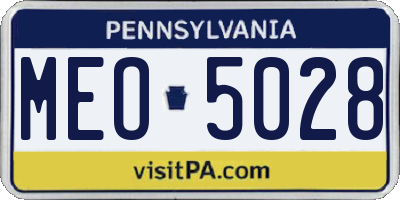 PA license plate MEO5028