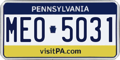 PA license plate MEO5031