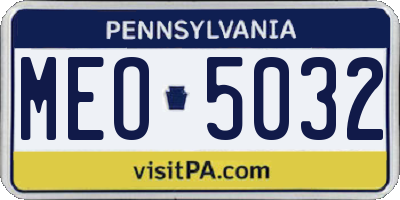 PA license plate MEO5032