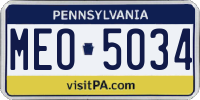 PA license plate MEO5034