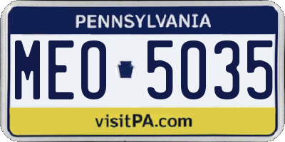 PA license plate MEO5035