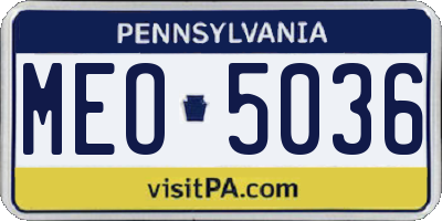 PA license plate MEO5036