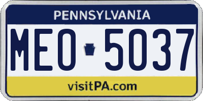 PA license plate MEO5037