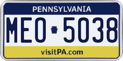 PA license plate MEO5038