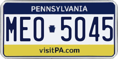 PA license plate MEO5045