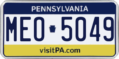 PA license plate MEO5049