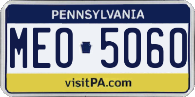 PA license plate MEO5060