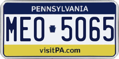 PA license plate MEO5065