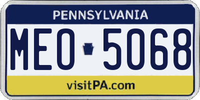 PA license plate MEO5068