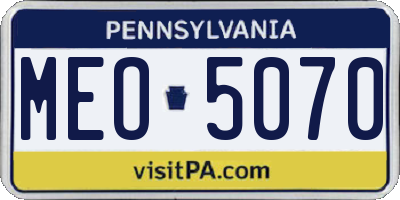 PA license plate MEO5070