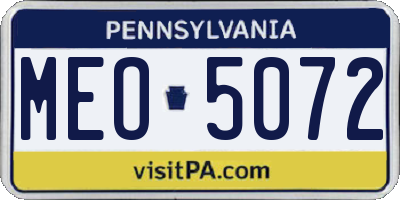 PA license plate MEO5072