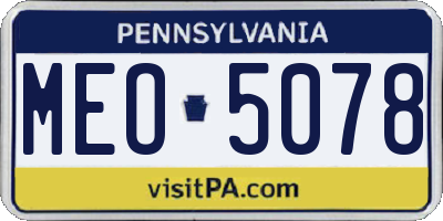 PA license plate MEO5078