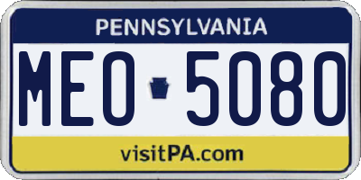PA license plate MEO5080