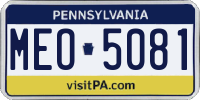 PA license plate MEO5081